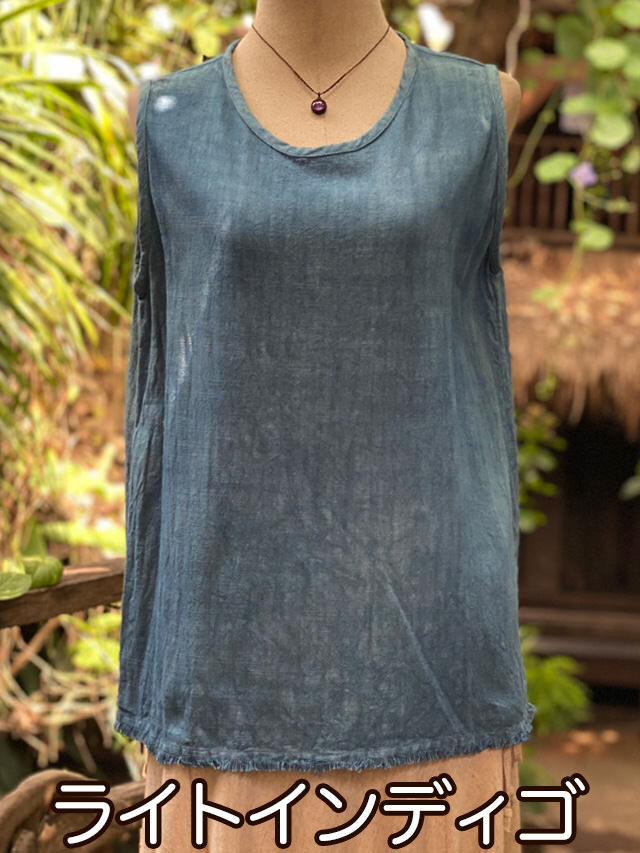 asana HEMP100% テロテロ ゆったり タンクトップ・草木染め
