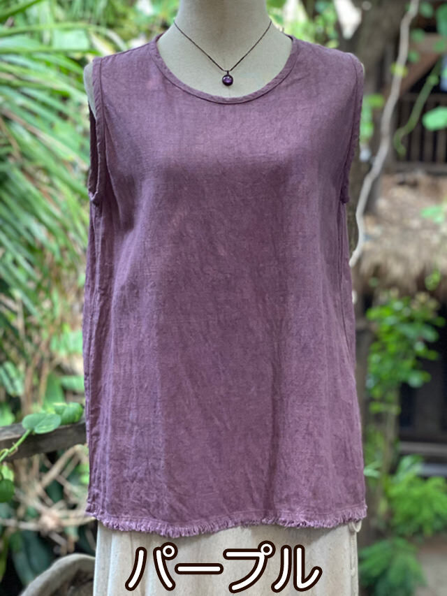 asana HEMP100% テロテロ タンクトップ・草木染め【パヤカ