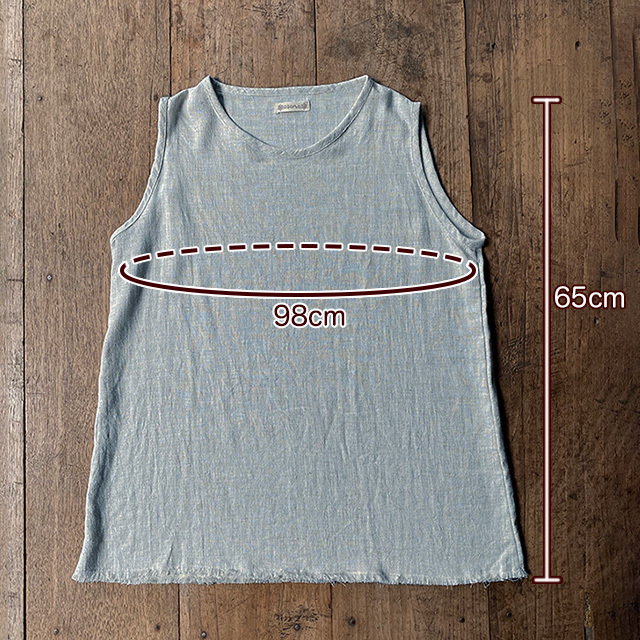 asana HEMP100% ゆったり タンクトップ・きなり