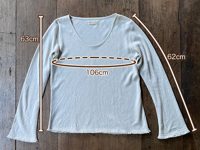 asana HEMP100% テロテロ バイアス ロング フレアースリーブ・きなり