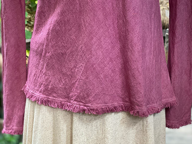 asana HEMP100% テロテロ バイアス ロング フレアースリーブ・草木染め