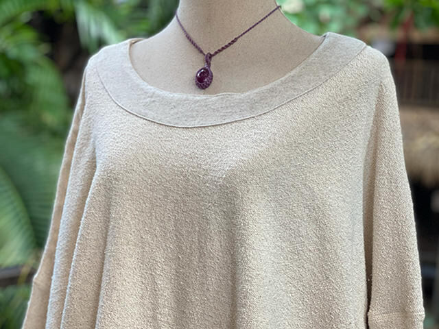 asana ヘンプコットン スウェット リバーシブル ブラウス・きなり