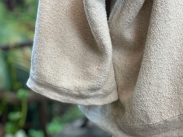 asana ヘンプコットン スウェット リバーシブル ブラウス・きなり