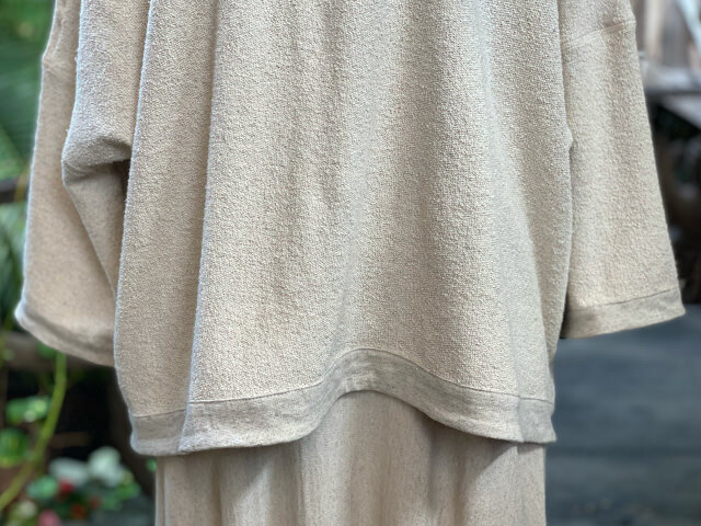 asana ヘンプコットン スウェット リバーシブル ブラウス・きなり
