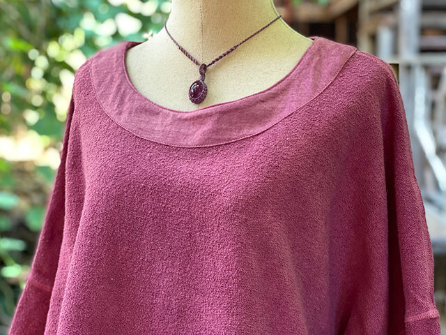 asana ヘンプコットン あったか スウェット ブラウス・草木染め