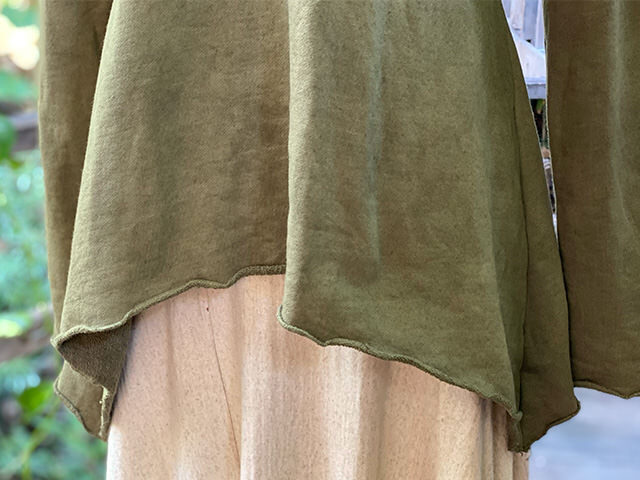 asana ヘンプコットン ふかふか Vネック ロングスリーブ・草木染め