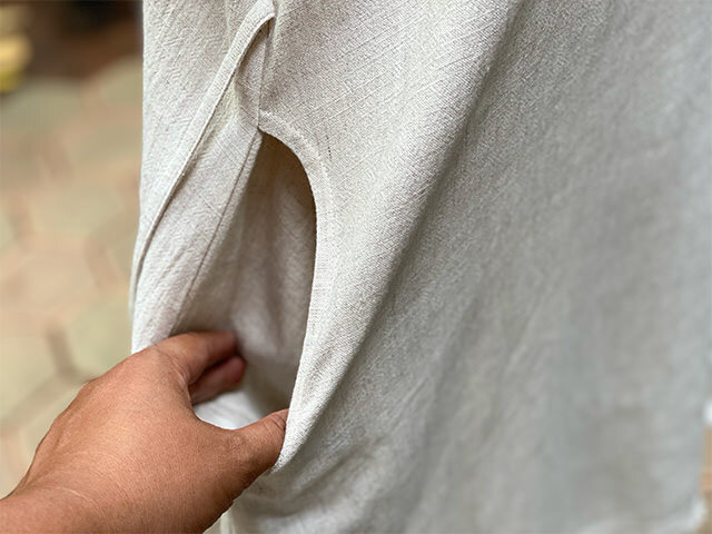 asana HEMP100% テロテロ フリンジ チュニック・きなり