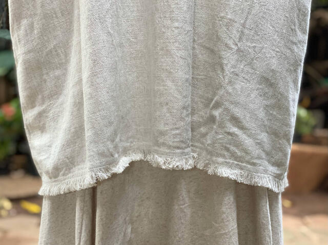 asana HEMP100% テロテロ フリンジ チュニック・きなり