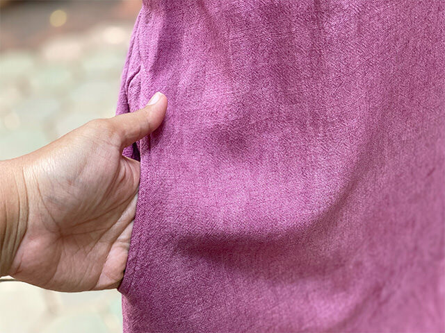 asana HEMP100% テロテロ フリンジ チュニック・草木染め