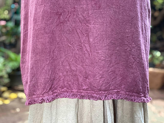 asana HEMP100% テロテロ フリンジ チュニック・草木染め