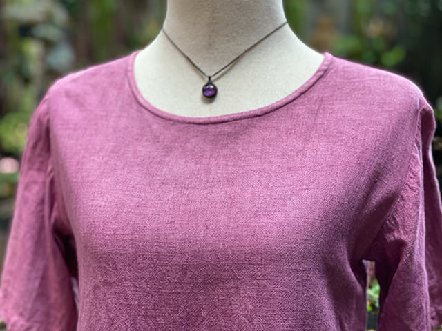 asana HEMP100% テロテロ 切り替え カットソー・草木染め