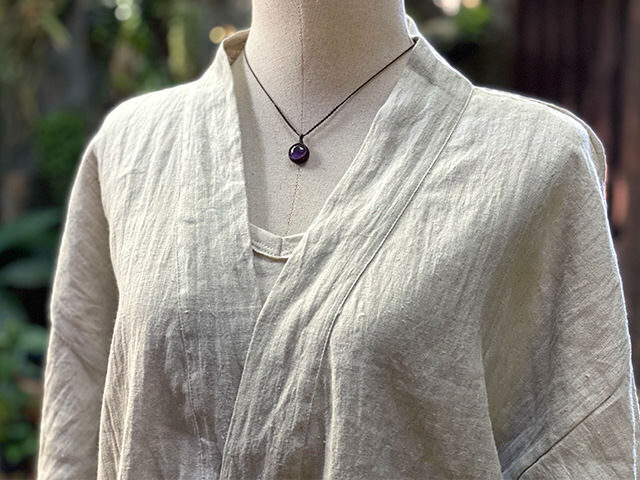 asana HEMP100% 羽織り フリンジ ジャケット・きなり