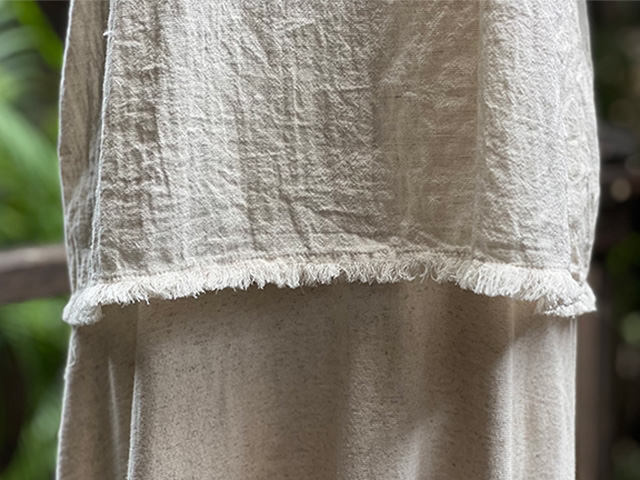 asana 麻100% 薄手 切り替え TEE・きなり