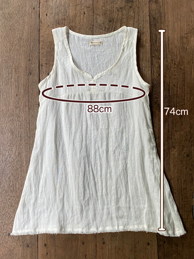 asana HEMP100% ガーゼ タンクトップ・きなり