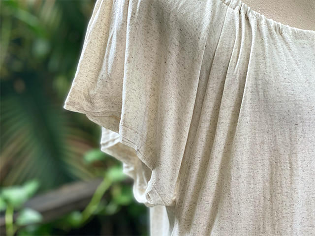 asana ヘンプコットン テロテロ 2WAY ブラウス・きなり