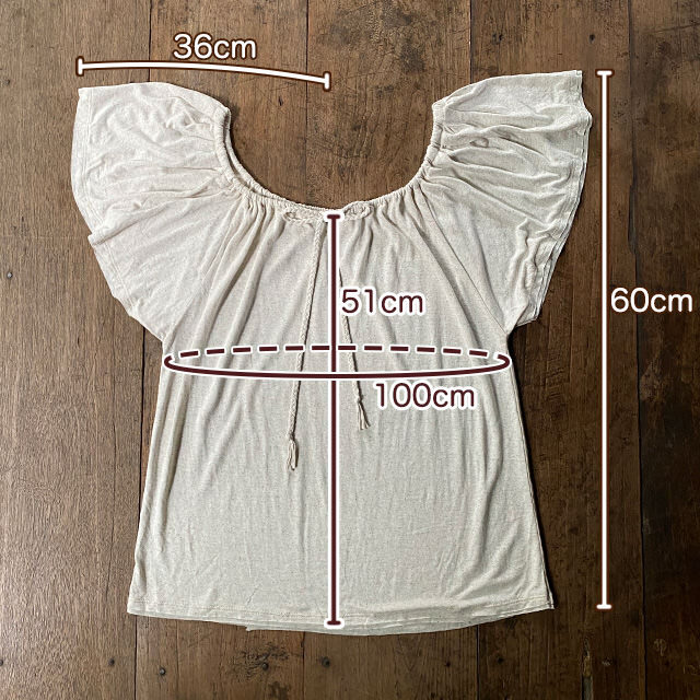 asana ヘンプコットン テロテロ 2WAY ブラウス・きなり