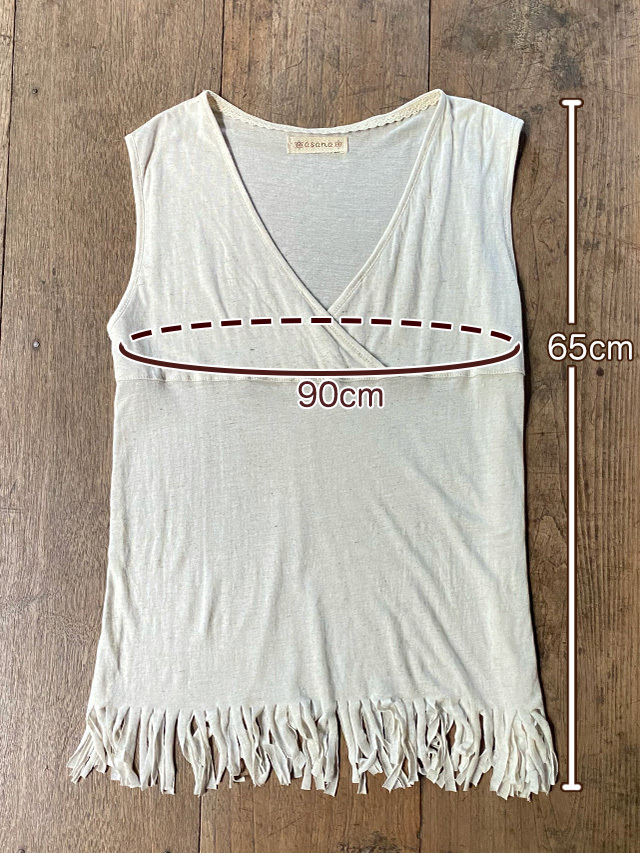 asana ヘンプコットン テロテロ カシュクール タンクトップ・きなり