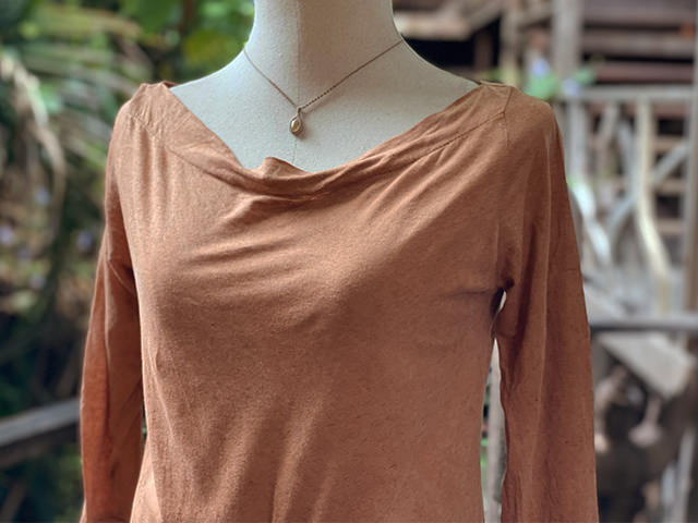 asana ヘンプコットン テロテロ ７分カットソー・草木染め