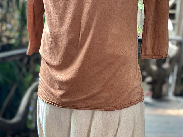 asana ヘンプコットン テロテロ ７分カットソー・草木染め
