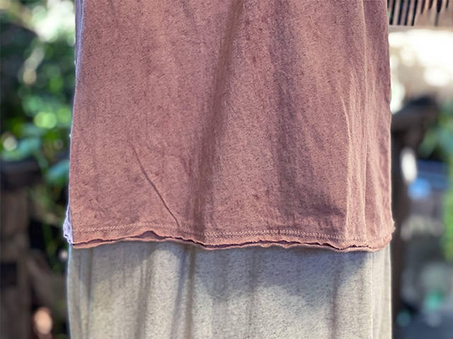 asana ヘンプコットン 薄手 切り替え カットソー・草木染め