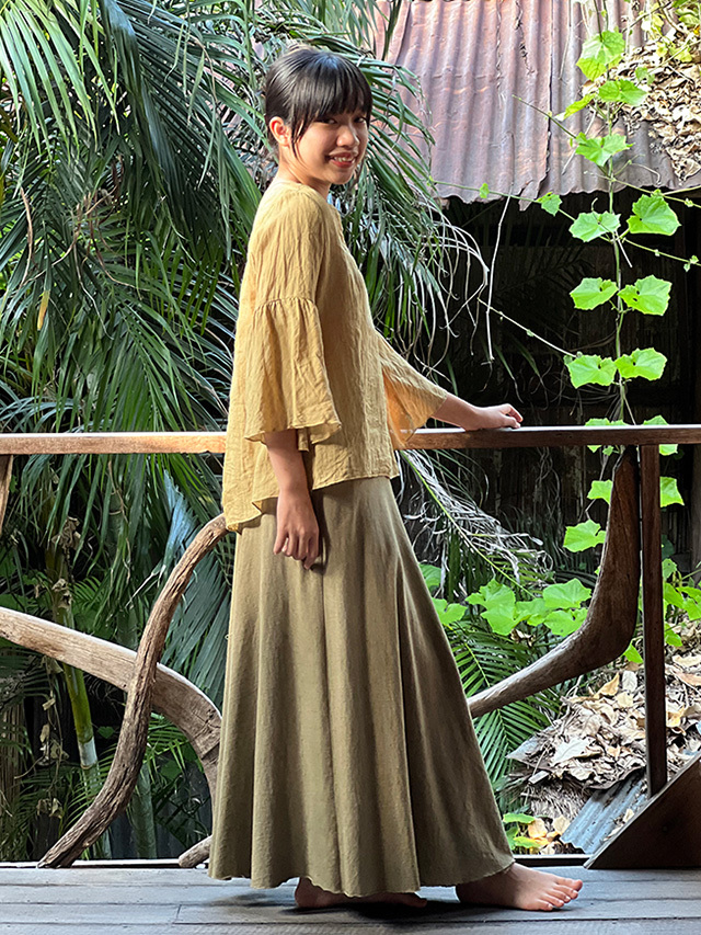 LAILAH ライラ 草木染め コート 羽織り ロング リネン プンチラマイ