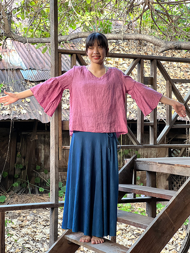 LAILAH ライラ 草木染め コート 羽織り ロング リネン プンチラマイ LAILAH ライラ 草木染め コート 羽織り ロング リネン プンチラマイ