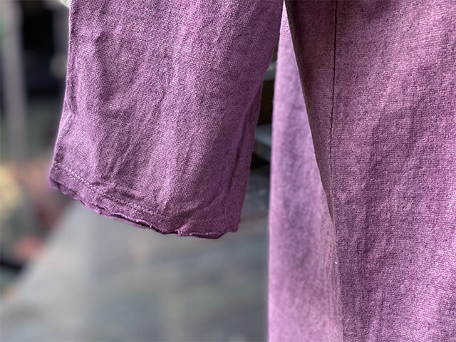 asana ヘンプコットン 厚手 七分袖 ラグラン TEE・きなり