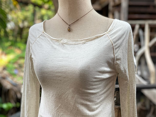 asana ヘンプコットン テロテロ グローブ カットソー・きなり