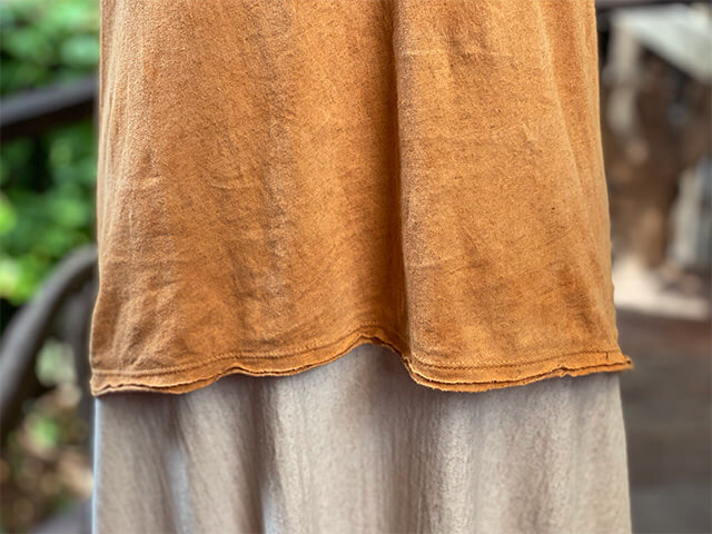 asana ヘンプコットン 薄手 スリム Tee・草木染め