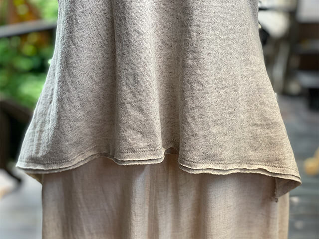 asana ヘンプコットン 厚手 ひらひら クロス Tee・きなり