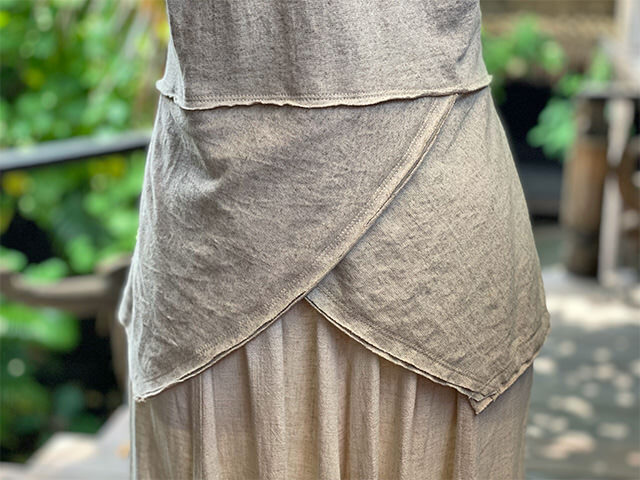 asana ヘンプコットン 厚手 ひらひら クロス Tee・きなり