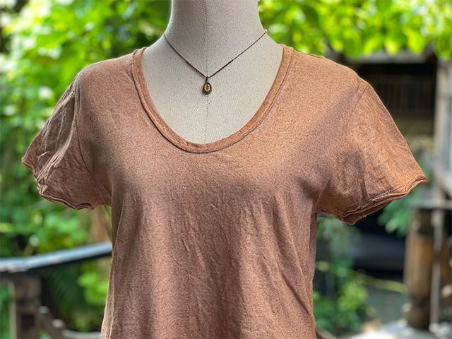 asana ヘンプコットン 厚手 ひらひら クロス Tee・きなり