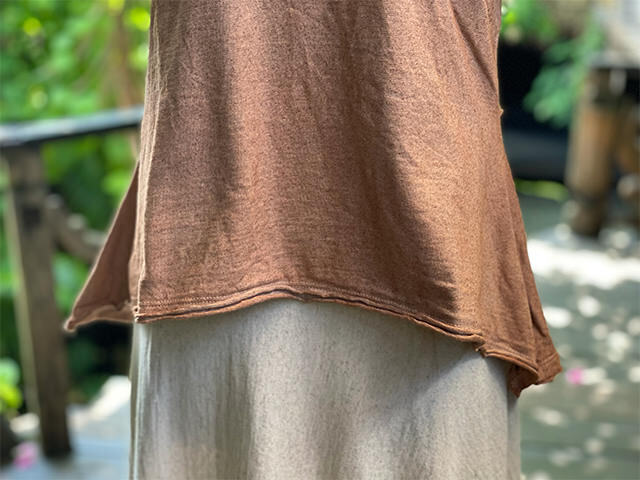 asana ヘンプコットン 厚手 ひらひら クロス Tee・きなり