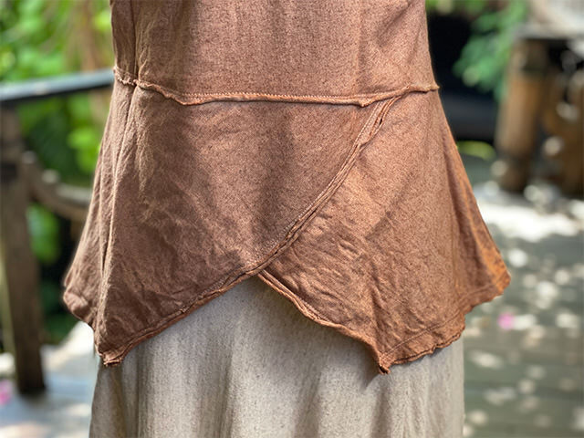 asana ヘンプコットン 厚手 ひらひら クロス Tee・きなり