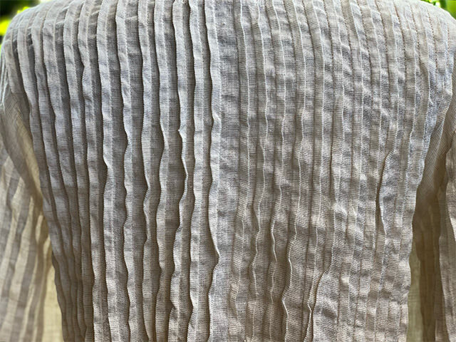 asana 麻100% ガーゼ シャーリング フレアースリーブ・きなり