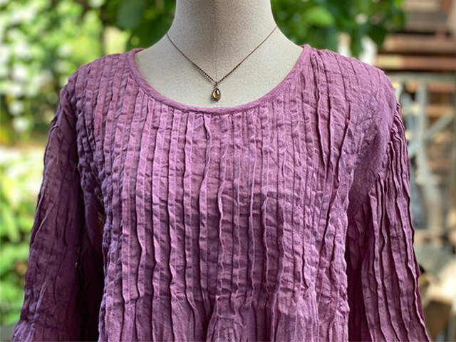 asana 麻100% ガーゼ シャーリング フレアースリーブ・きなり