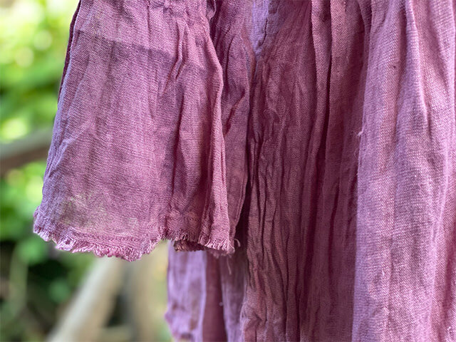 asana 麻100% ガーゼ シャーリング フレアースリーブ・きなり