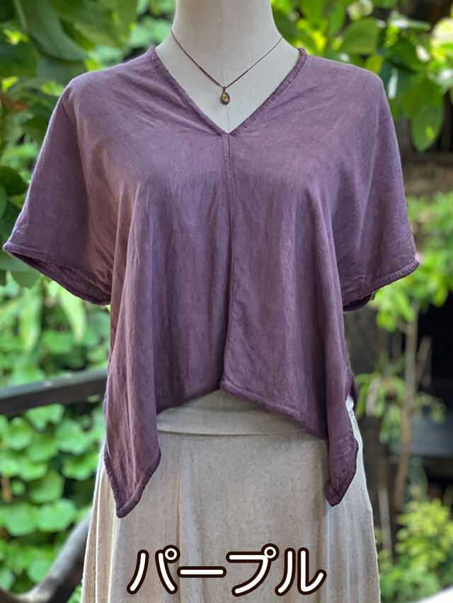 asana HEMP100% テロテロ 手刺繍 トップス・草木染め【パヤカ