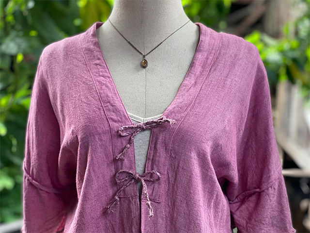 asana HEMP100% テロテロ 手刺繍 トップス・きなり