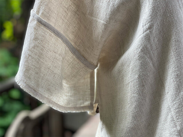 asana HEMP100% テロテロ 手刺繍 トップス・きなり