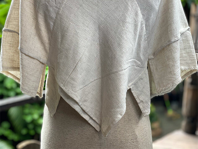 asana HEMP100% テロテロ 手刺繍 トップス・きなり