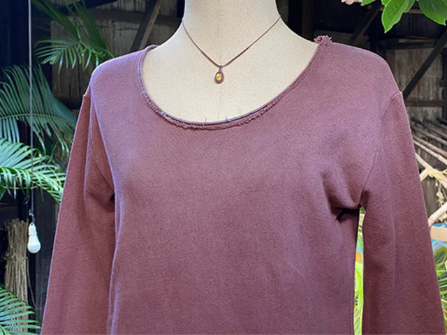 asana ヘンプコットン ふかふか フレアースリーブ・草木染め