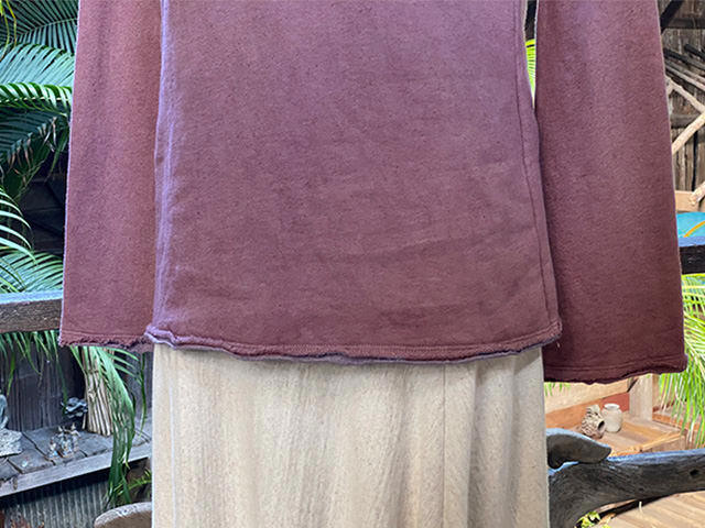 asana ヘンプコットン ふかふか フレアースリーブ・草木染め