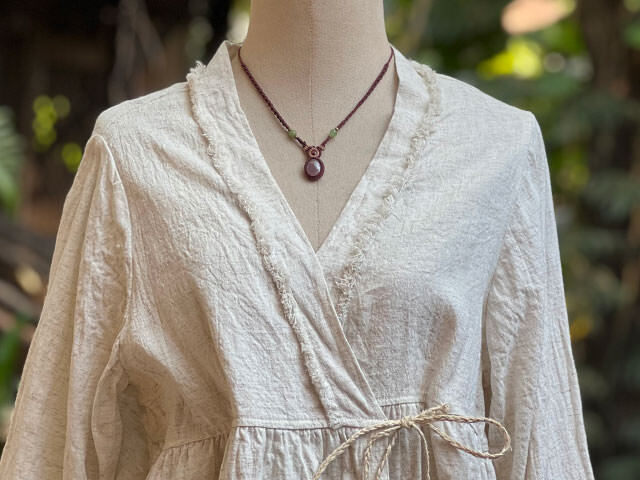 asana HEMP100% 厚手 フレアージャケット・きなり