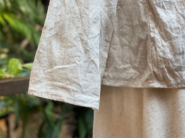 asana HEMP100% 厚手 フレアージャケット・きなり