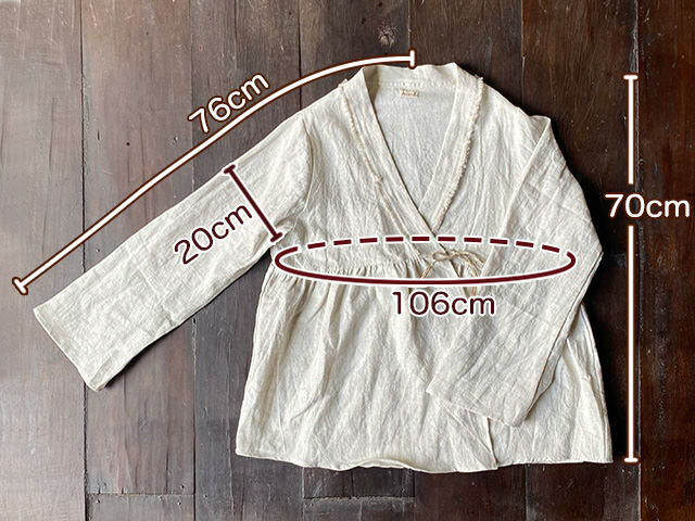 asana HEMP100% 厚手 フレアージャケット・きなり