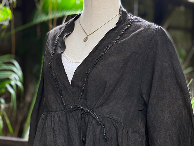 asana HEMP100% 厚手 フレアージャケット・草木染め