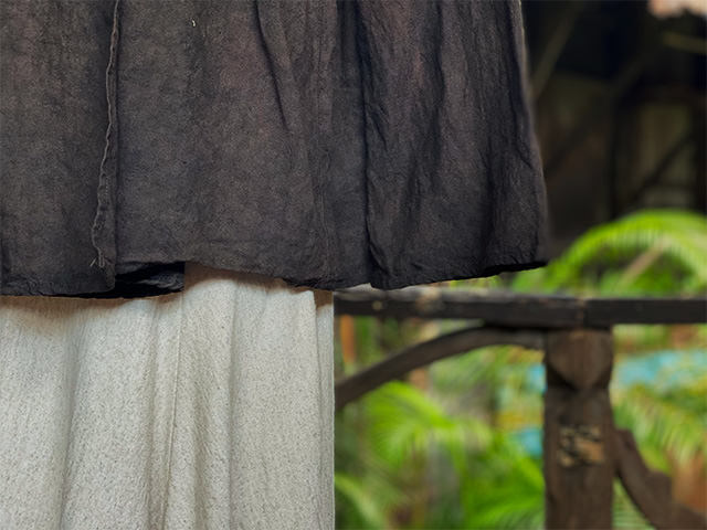 asana HEMP100% 厚手 フレアージャケット・草木染め