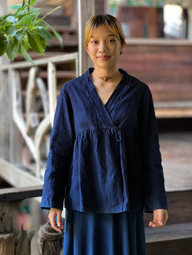 asana HEMP100% フレアージャケット・草木染め【パヤカ オンライン