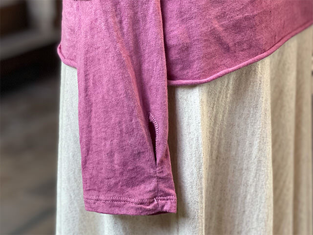 asana ヘンプコットン 薄手 ハイネック グローブ カットソー・草木染め